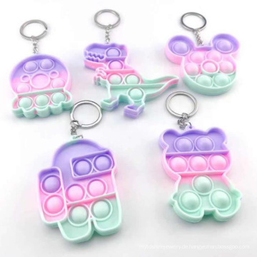 Günstiger Preis Einfacher Dimple Silicon Knöpfe Schlüsselbundspielzeug Poping Zappel Blase Push Sensory Key Chain